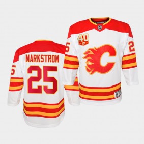 Jacob Markstrom Calgary Flames 2020-21 Away youth White Jersey