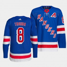 Jacob Trouba #8 Rangers Home Blue Jersey 2021-22 Primegreen Authentic