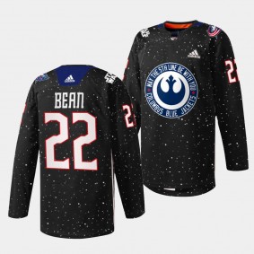 Columbus Blue Jackets 2023 Star Wars Jake Bean #22 Black Jersey Exclusive Edition