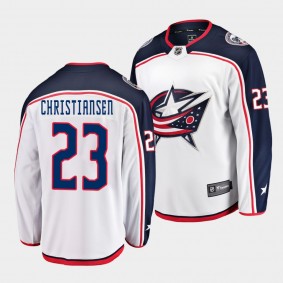 Jake Christiansen Columbus Blue Jackets Away White Breakaway Player Jersey Men's