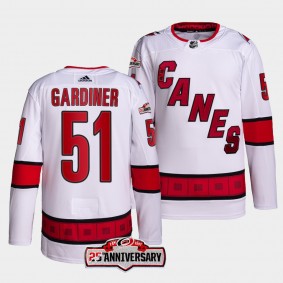 Carolina Hurricanes 25th Anniversary Jake Gardiner #51 White Jersey 2022-23 Authentic Away