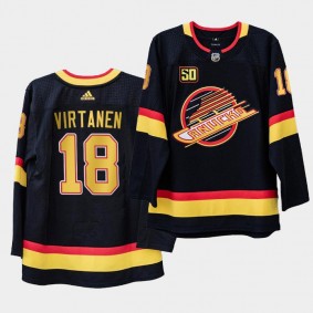 Jake Virtanen Canucks #18 50th Anniversary Skate Jersey Black