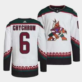 Arizona Coyotes 2022 Away Jakob Chychrun #6 White Jersey Primegreen Authentic Pro