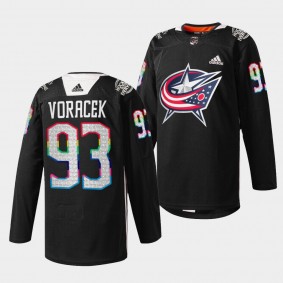 Columbus Blue Jackets Jakub Voracek HockeyIsForEveryone #93 Black Jersey Warmup