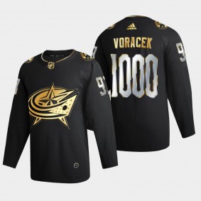 Jakub Voracek Panthers #93 1000th Game Milestone Jersey Black Golden Edition