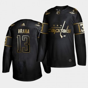 Jakub Vrana #13 Capitals Golden Edition Authentic Black Jersey Men's