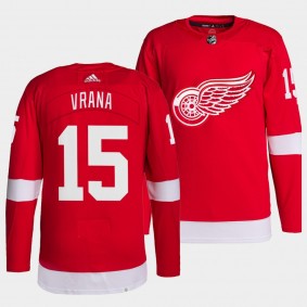 Jakub Vrana #15 Red Wings Home Red Jersey 2021-22 Pro Authentic