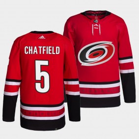 Jalen Chatfield #5 Carolina Hurricanes Authentic Primegreen Red Jersey Home