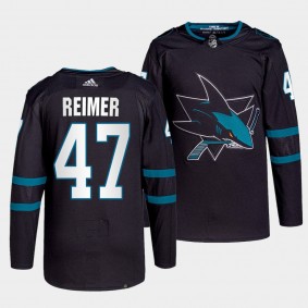 James Reimer #47 Sharks Alternate Black Jersey 2021-22 Authentic Pro