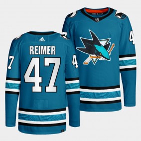 San Jose Sharks 2022-23 Home James Reimer #47 Teal Jersey Primegreen Authentic