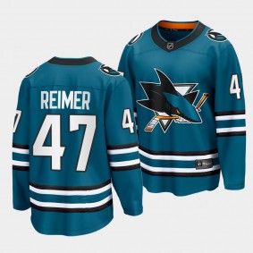 San Jose Sharks #47 James Reimer Home 2022-23 Teal The Evolve Jersey