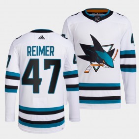 James Reimer #47 San Jose Sharks 2022-23 Away White Jersey Primegreen Authentic