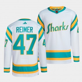 Reverse Retro 2.0 San Jose Sharks James Reimer #47 White Authentic Primegreen Jersey 2022