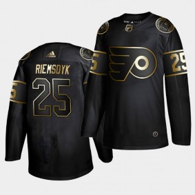 James van Riemsdyk #25 Flyers Golden Edition Black Authentic Jersey