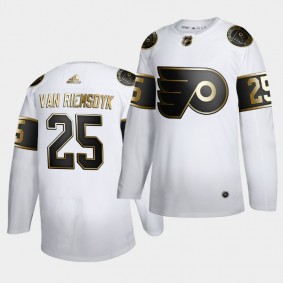 James van Riemsdyk #25 Flyers Golden Edition White Authentic Jersey