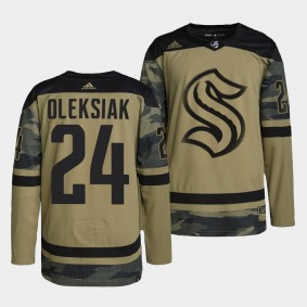 Jamie Oleksiak Seattle Kraken Salute To Service Camo Jersey Armed Force