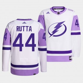 Tampa Bay Lightning Jan Rutta 2021 HockeyFightsCancer Jersey #44 White Primegreen