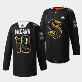 Jared McCann #19 Kraken 2022 Black History Month Warmup Black Jersey