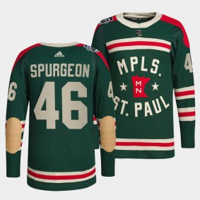 Jared Spurgeon #46 Wild 2022 Winter Classic Authentic Green Jersey