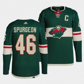 Jared Spurgeon #46 Wild Home Green Jersey 2021-22 Primegreen Authentic Pro