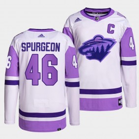 Minnesota Wild Jared Spurgeon HockeyFightsCancer Jersey #46 White Primegreen Authentic