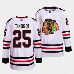 Chicago Blackhawks Away Jarred Tinordi #25 White Jersey Primegreen