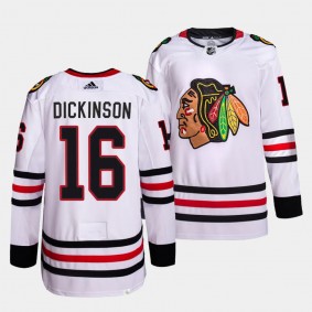 Chicago Blackhawks Away Jason Dickinson #17 White Jersey Primegreen