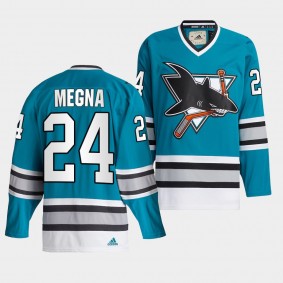 San Jose Sharks Jaycob Megna Team Classics #24 Teal Jersey Authentic