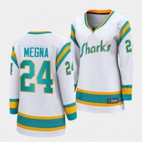 San Jose Sharks 2022 Special Edition 2.0 Jaycob Megna #24 Women White Jersey Breakaway Player