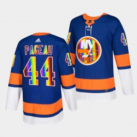 New York Islanders Jean-Gabriel Pageau 2022 Pride Night #44 Royal Jersey HockeyIsForEveryone