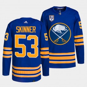 Jeff Skinner Sabres Honor Rick Jeanneret patch Royal Jersey #53 Authentic Pro