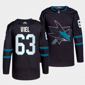 Jeffrey Viel #63 Sharks Alternate Black Jersey 2021-22 Authentic Pro