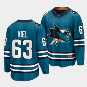 San Jose Sharks #63 Jeffrey Viel Home 2022-23 Teal The Evolve Jersey