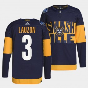 Jeremy Lauzon Predators 2022 Stadium Series Navy Jersey #3 Authentic