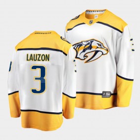 Jeremy Lauzon Nashville Predators 2022 Away White Jersey Men