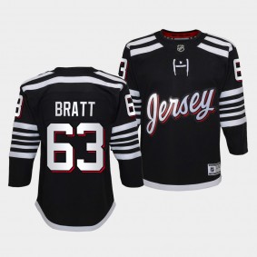 Jesper Bratt Youth Jersey Devils Alternate Black Premier Player Jersey