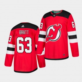 Jesper Bratt #63 Devils Authentic Home Men's Jersey