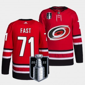 Carolina Hurricanes 2022 Stanley Cup Playoffs Jesper Fast #71 Red Jersey Authentic Pro