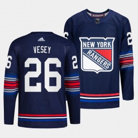 Jimmy Vesey New York Rangers 2023-24 Alternate Navy #26 Authentic Third Jersey Men's