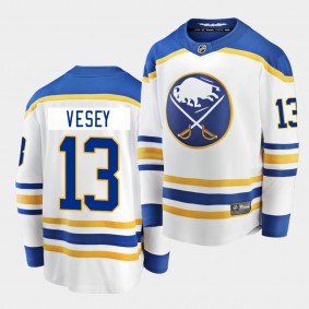 Jimmy Vesey #13 Sabres 2020-21 Away White Breakaway Player Jersey