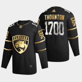 Joe Thornton Panthers #19 1700th Game Milestone Jersey Black Golden Edition