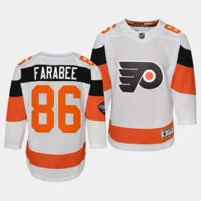 Philadelphia Flyers #86 Joel Farabee 2024 NHL Stadium Series Premier Player White Youth Jersey