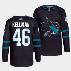 Joel Kellman #46 Sharks Alternate Black Jersey 2021-22 Authentic Pro