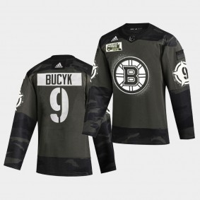 John Bucyk Boston Bruins 2021 Military Night Camo Authentic Limited Jersey