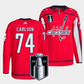 John Carlson #74 Washington Capitals Red 2022 Stanley Cup Playoffs Authentic Pro Men Jersey