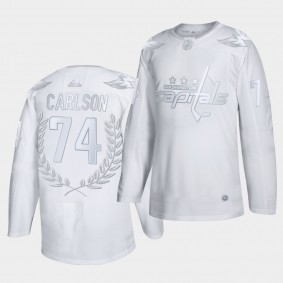 John Carlson Stanley Cup Champions Capitals #74 Awards Collection Platinum Jersey