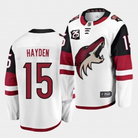 John Hayden Arizona Coyotes 2020-21 Away 25th Anniversary Men White Player Jersey