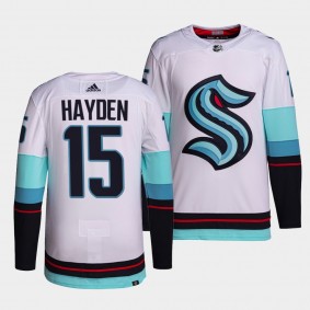 Seattle Kraken Away John Hayden #15 White Jersey Authentic Primegreen