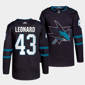 John Leonard #43 Sharks Alternate Black Jersey 2021-22 Authentic Pro