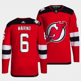 New Jersey Devils Primegreen Authentic John Marino #6 Red Jersey Home